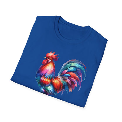 Colorful Chicken Whisperer Unisex Softstyle T-Shirt for Animal Lovers