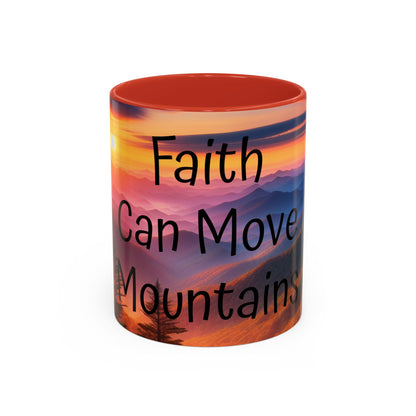 Inspiring Faith Mountains Ceramic Mug - Motivational Coffee Cup for Nature Lovers