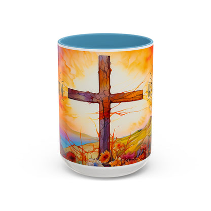 Inspirational Ceramic Mug - "He Is Risen" Design - Perfect for Easter & Faith Celebrations