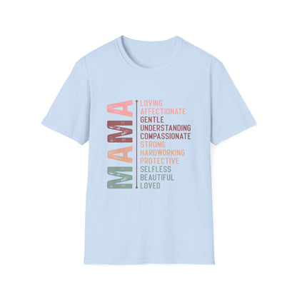 Mama Word Cloud Unisex Softstyle T-Shirt - Perfect Gift for Mother's Day