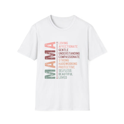 Mama Word Cloud Unisex Softstyle T-Shirt - Perfect Gift for Mother's Day