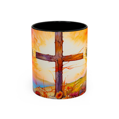 Inspirational Ceramic Mug - "He Is Risen" Design - Perfect for Easter & Faith Celebrations