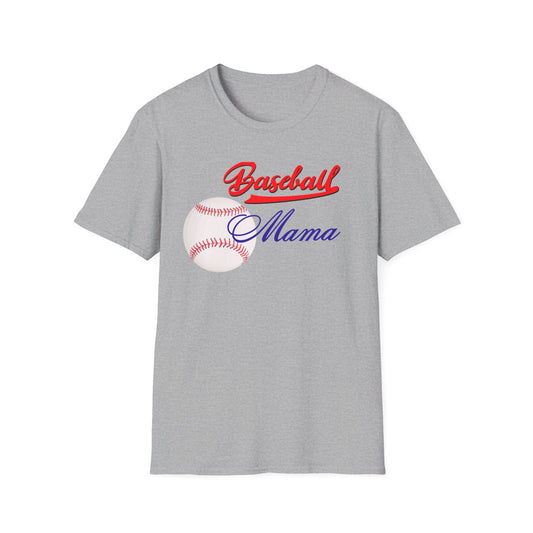 Baseball Mama Unisex Softstyle T-Shirt - Perfect Gift for Sports Moms!