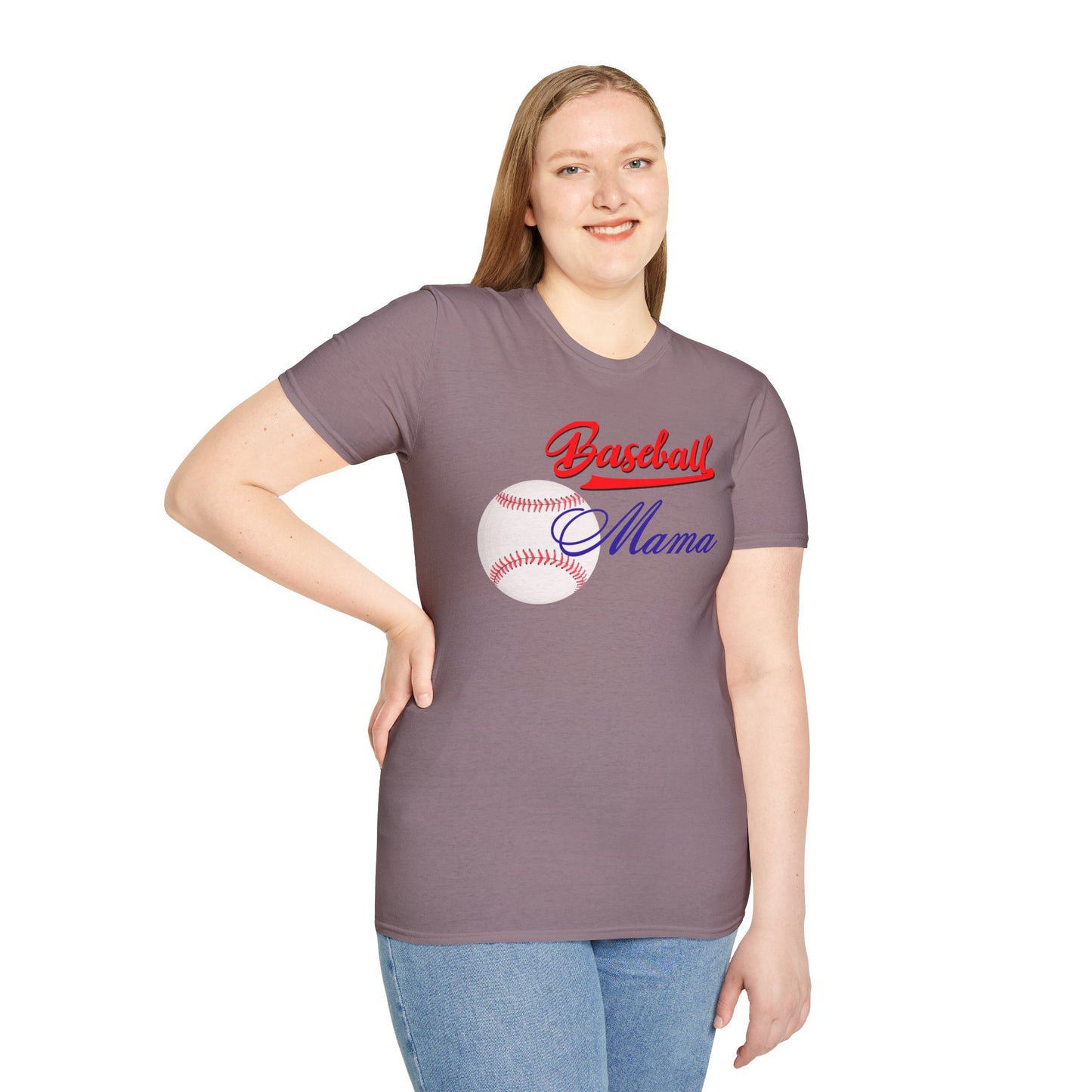 Baseball Mama Unisex Softstyle T-Shirt - Perfect Gift for Sports Moms!