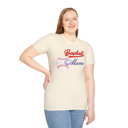 Baseball Mama Unisex Softstyle T-Shirt - Perfect Gift for Sports Moms!