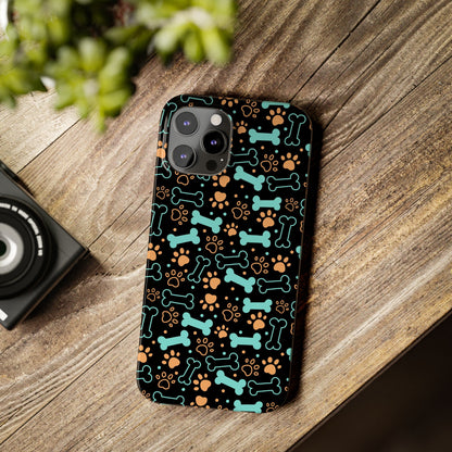 Slim Phone Cases - Puppy Dog/Pawprint Pattern