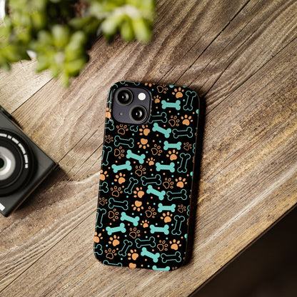 Slim Phone Cases - Puppy Dog/Pawprint Pattern