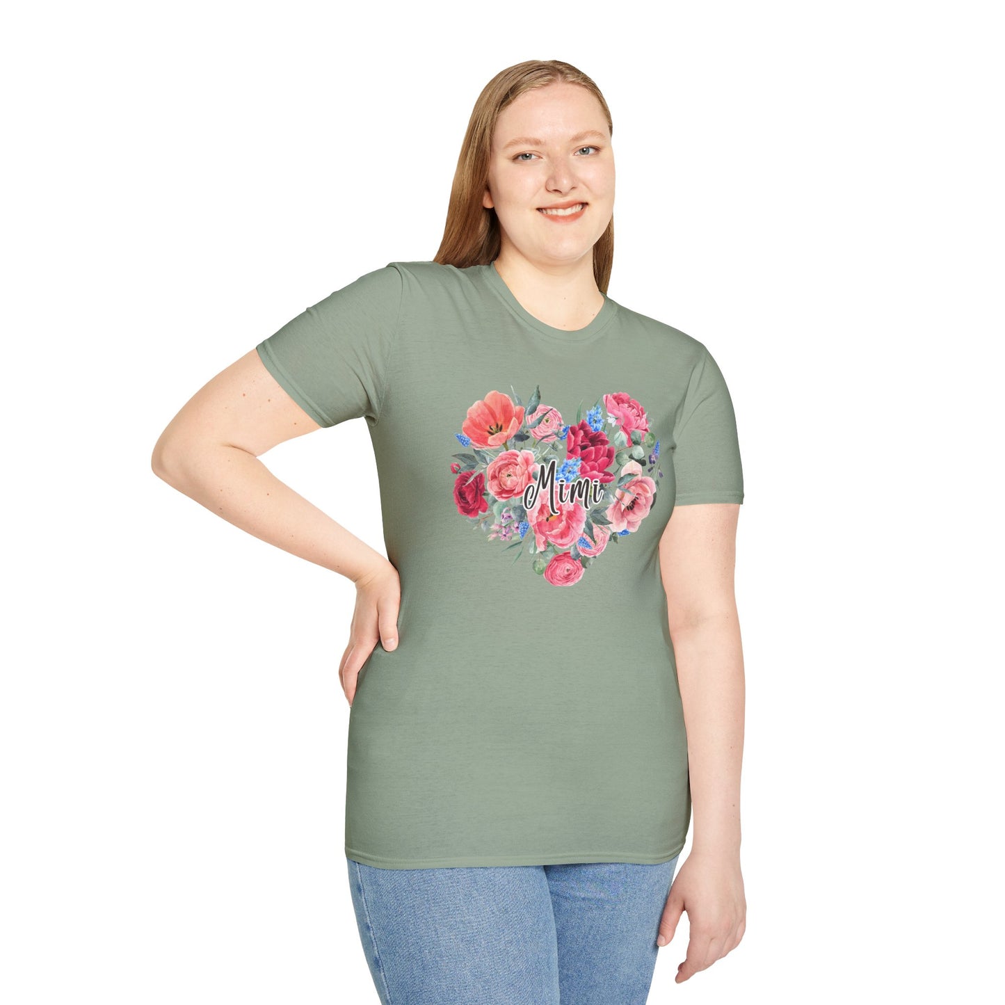 Floral Heart Mimi T-Shirt | Unisex Softstyle Tee