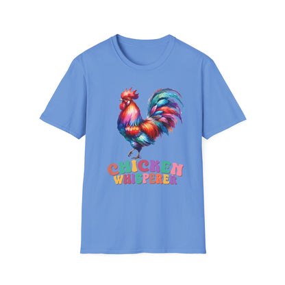 Colorful Chicken Whisperer Unisex Softstyle T-Shirt for Animal Lovers