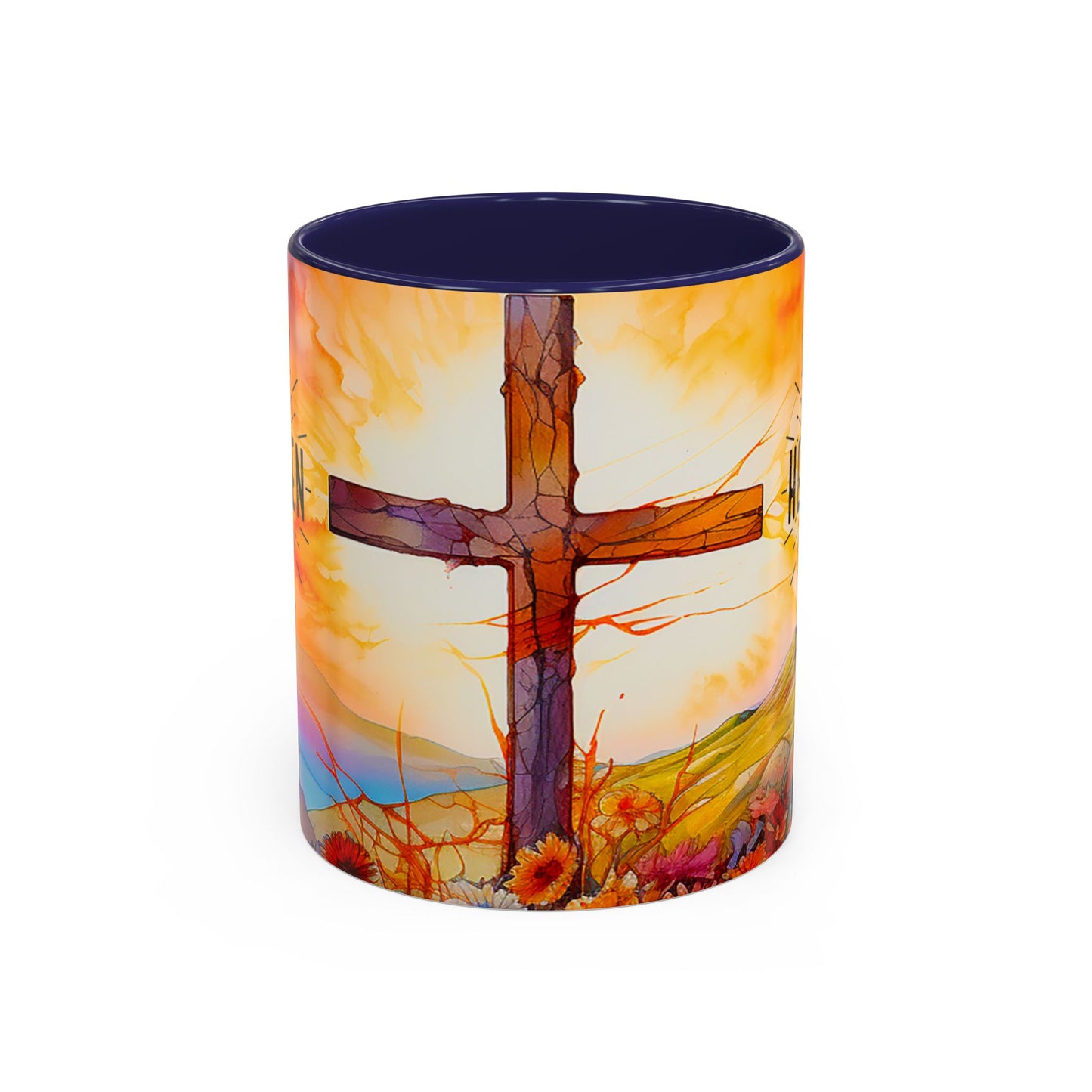 Inspirational Ceramic Mug - "He Is Risen" Design - Perfect for Easter & Faith Celebrations