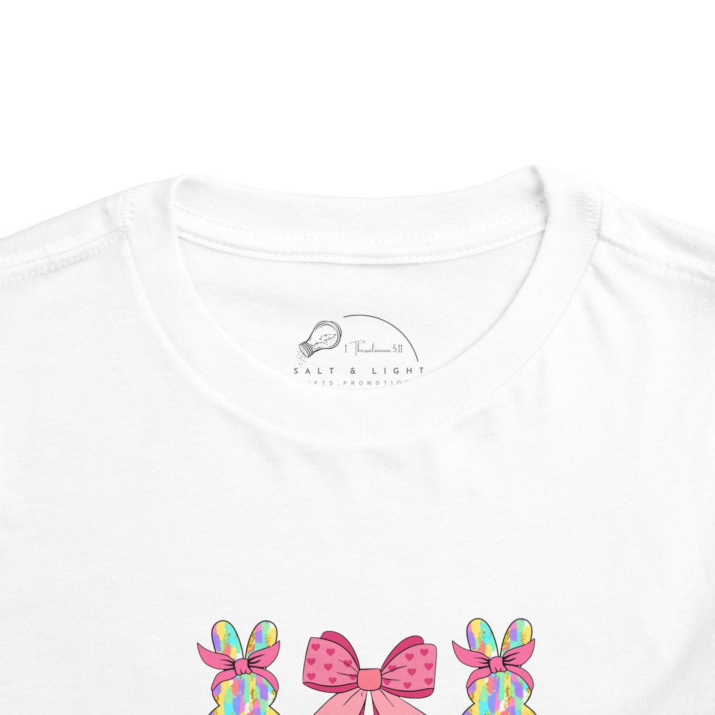 Cute Bunny & Bow Toddler Short Sleeve Tee - Perfect for Easter & Spring Celebrations