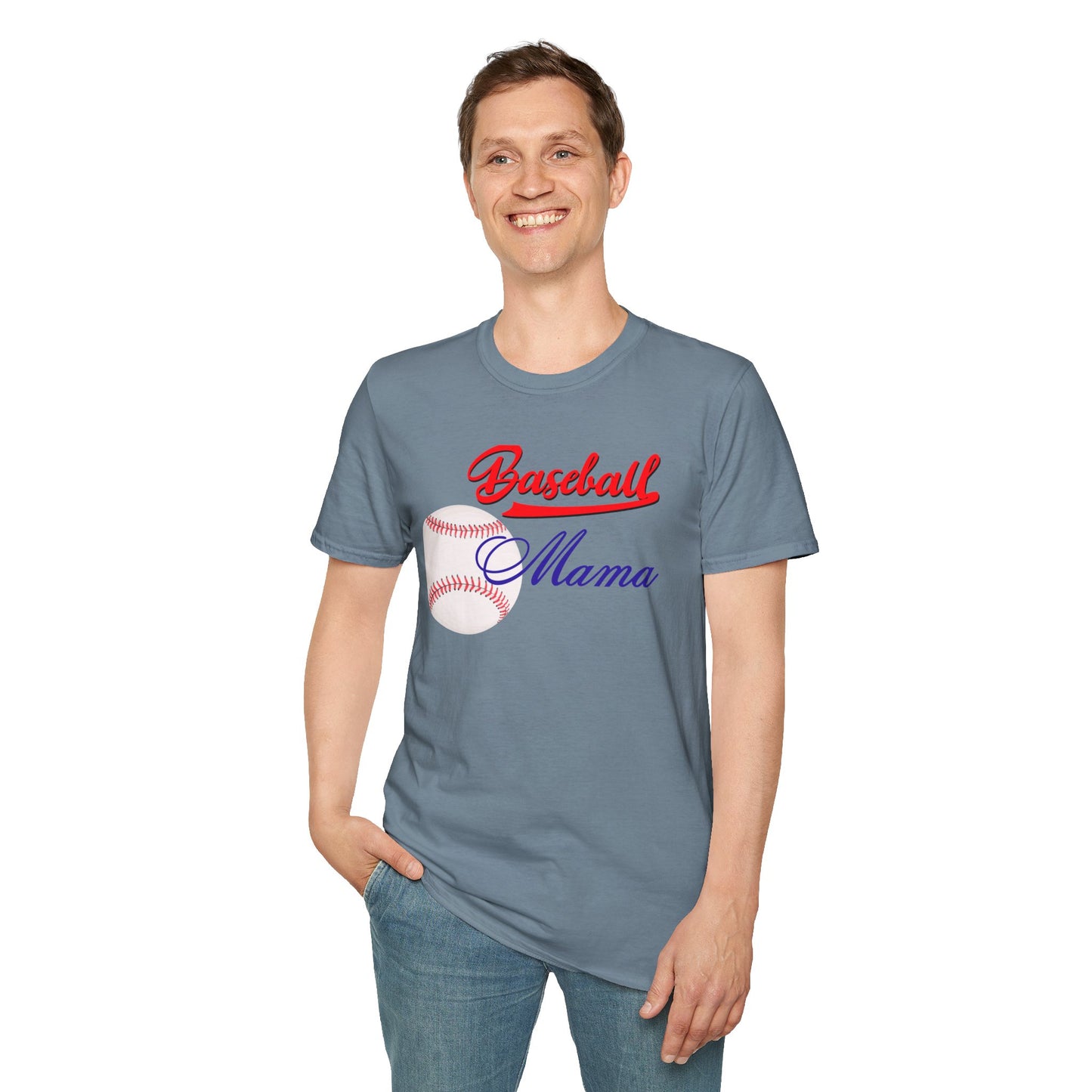 Baseball Mama Unisex Softstyle T-Shirt - Perfect Gift for Sports Moms!