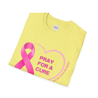 Breast Cancer Awareness Unisex Softstyle T-Shirt - 'Pray for a Cure'