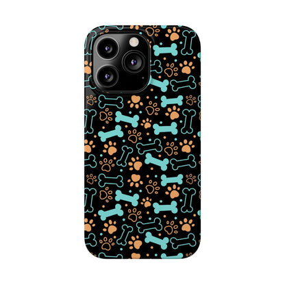 Slim Phone Cases - Puppy Dog/Pawprint Pattern