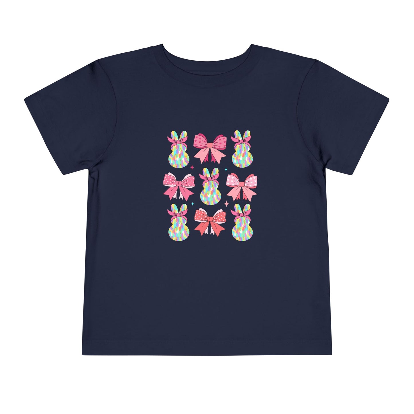 Cute Bunny & Bow Toddler Short Sleeve Tee - Perfect for Easter & Spring Celebrations