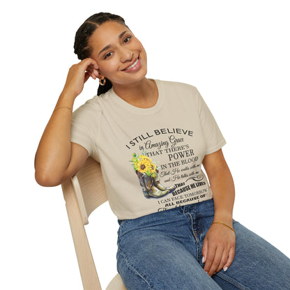 Inspirational Faith T-Shirt - I Still Believe in Amazing Grace