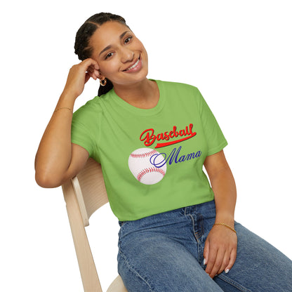 Baseball Mama Unisex Softstyle T-Shirt - Perfect Gift for Sports Moms!