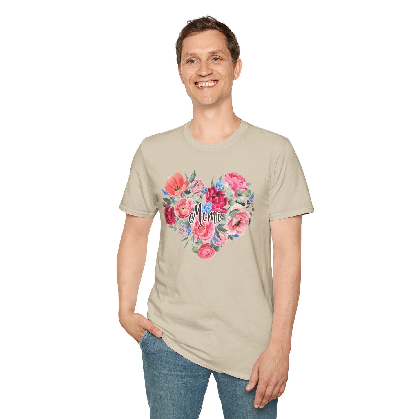 Floral Heart Mimi T-Shirt | Unisex Softstyle Tee