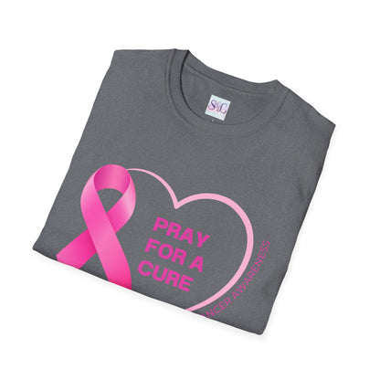 Breast Cancer Awareness Unisex Softstyle T-Shirt - 'Pray for a Cure'