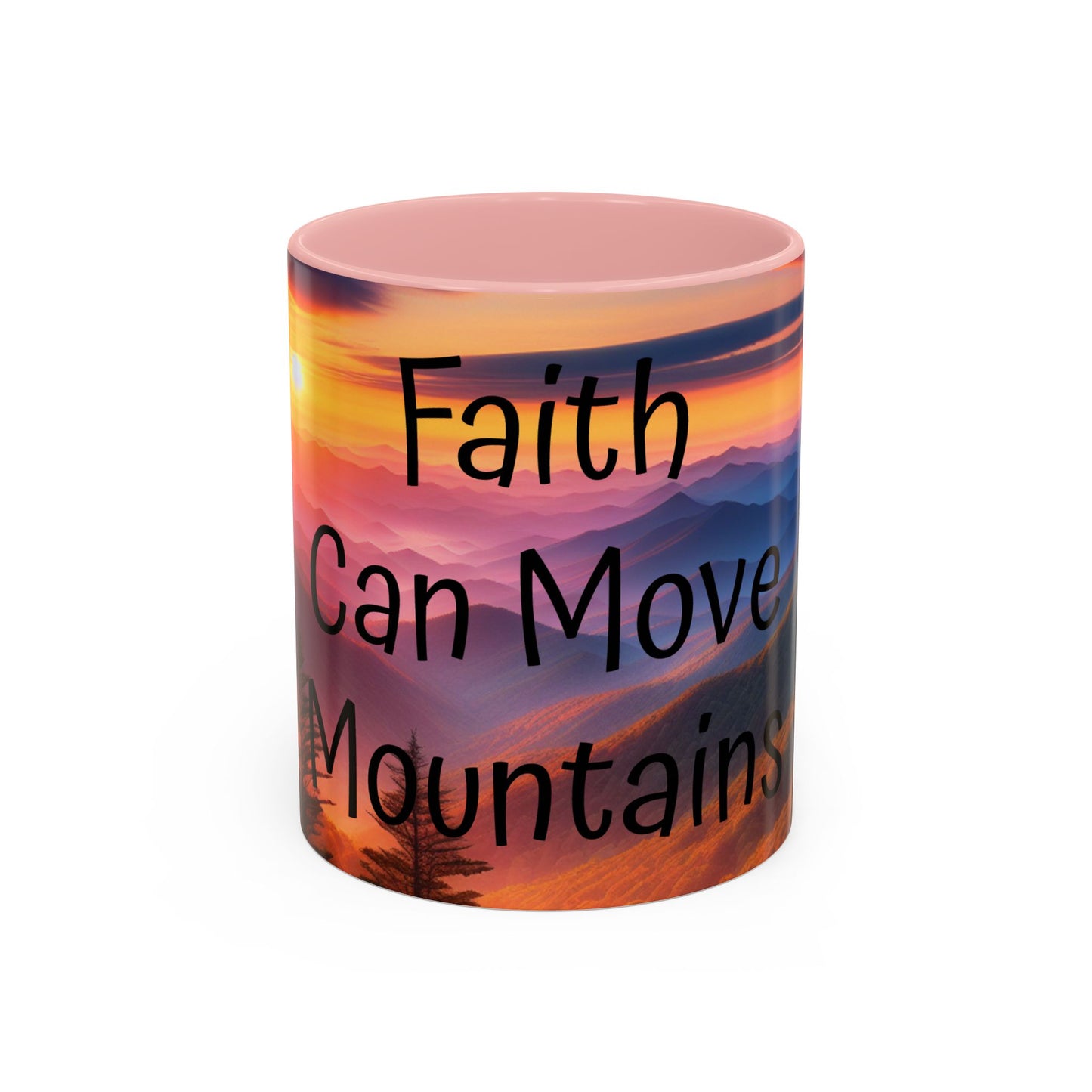 Inspiring Faith Mountains Ceramic Mug - Motivational Coffee Cup for Nature Lovers