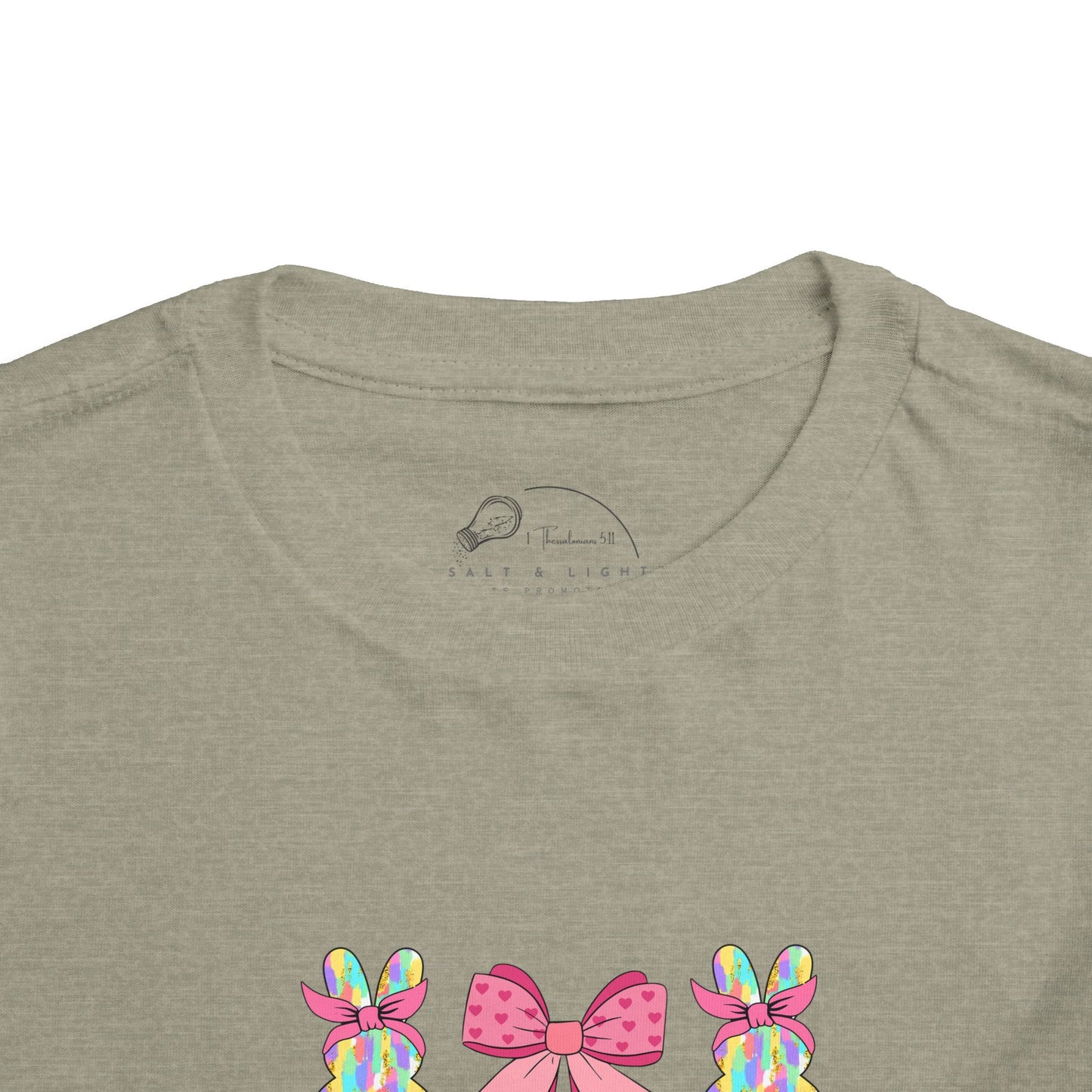 Cute Bunny & Bow Toddler Short Sleeve Tee - Perfect for Easter & Spring Celebrations