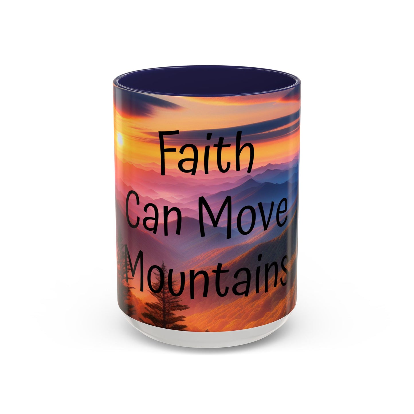 Inspiring Faith Mountains Ceramic Mug - Motivational Coffee Cup for Nature Lovers